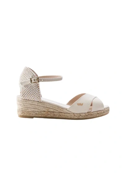 Viscata Salina Canvas Espadrille Sandal Wedges In Beige