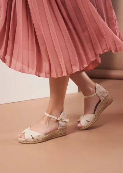 Viscata Salina Canvas Espadrille Sandal Wedges In Beige