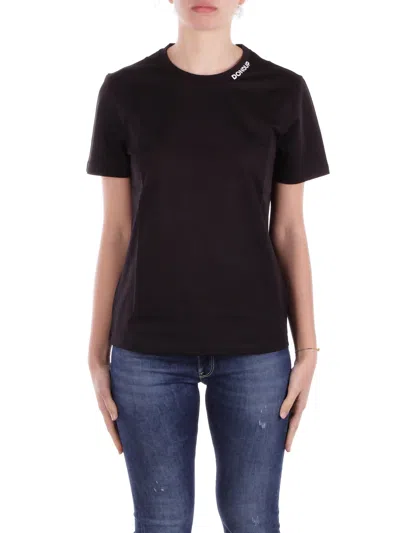 Dondup Logo-embroidered T-shirt In Nero Neri E Grigi