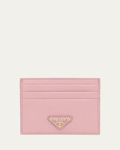 Prada Triangle Logo Leather Card Case In F0924 Pesco