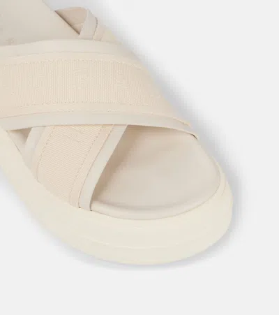 Hogan Cross Strap Platform Sandals In Nude