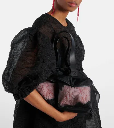 CARNATION POCKET皮革边饰托特包