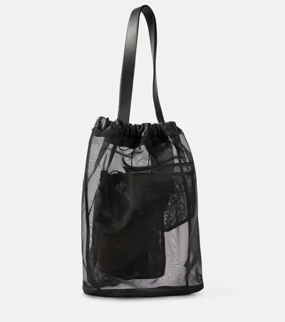 Simone Rocha Tote Carnation Pocket Mit Leder In Schwarz