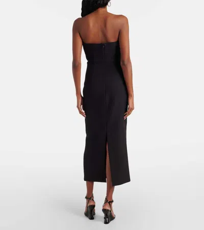 Roland Mouret Contrast-panel Midi Dress In Schwarz