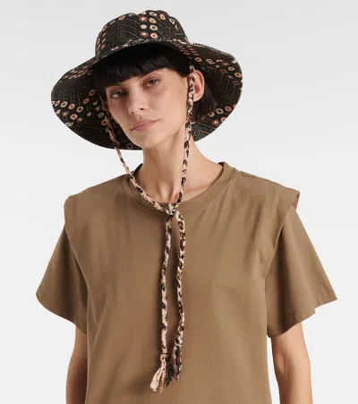 Isabel Marant Delya Denim Bucket Hat In Black