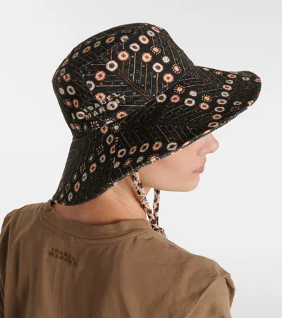 Isabel Marant Delya Denim Bucket Hat In Black