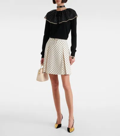 Valentino Polka Dot-print Mini Skirt In White