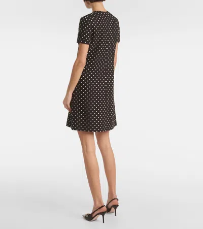 Valentino Dotted Mini Dress In Black