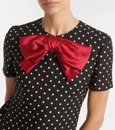 Valentino Dotted Mini Dress In Black