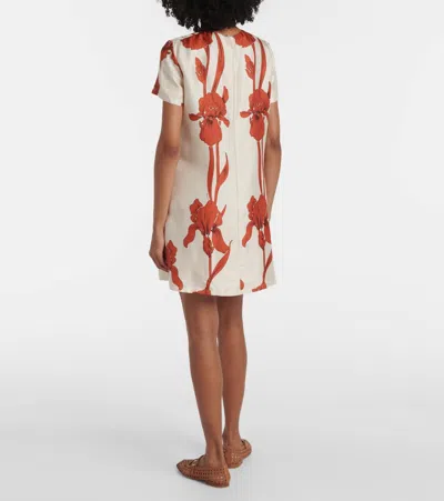 La Doublej Mini Swing Iris Dark Orange Dress In White