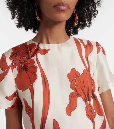 La Doublej Mini Swing Iris Dark Orange Dress In White