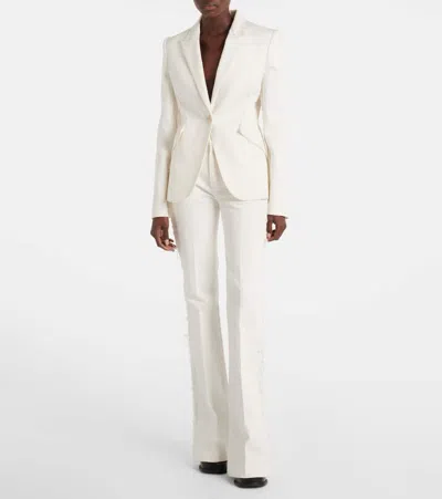 Alexander Mcqueen Single-breasted Peaked Lapels Blazer In White