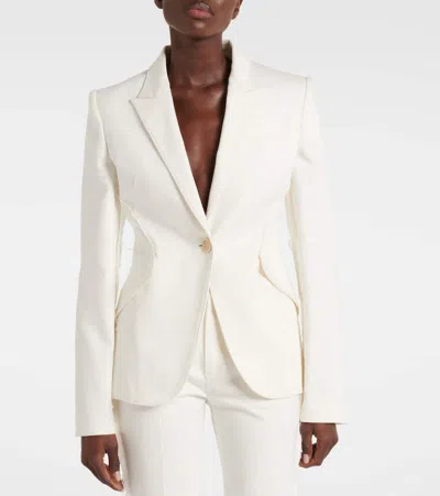 Alexander Mcqueen Single-breasted Peaked Lapels Blazer In White