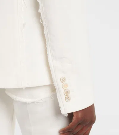 Alexander Mcqueen Single-breasted Peaked Lapels Blazer In White