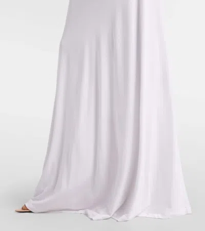 Christopher Esber Arched Palm Strapless Shawl Gown In White