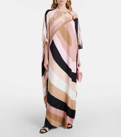 Pucci Iride Print Maxi Kaftan In Multi
