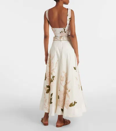 Agua By Agua Bendita Reserva Cropped Lace-up Floral-print Linen Bustier Top In Multi