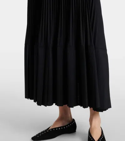Junya Watanabe Wool Flared Tiered Midi Skirt In Black