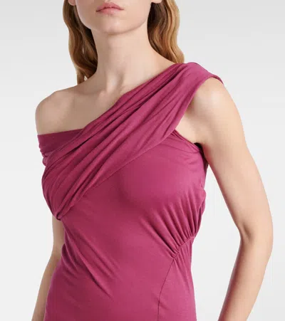 Rick Owens Sahara Asymmetric Gown In Burgundy