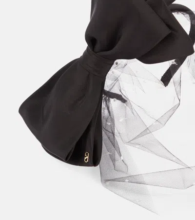 Valentino Garavani Bow-detail Embellished Headband In Black