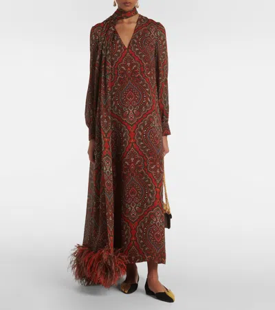 Valentino Foliefoliage Bicolor Leather Ballerina Flats In Black