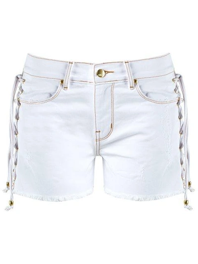 Shop Amapô Denim Shorts In White