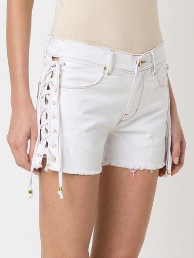 Shop Amapô Denim Shorts In White