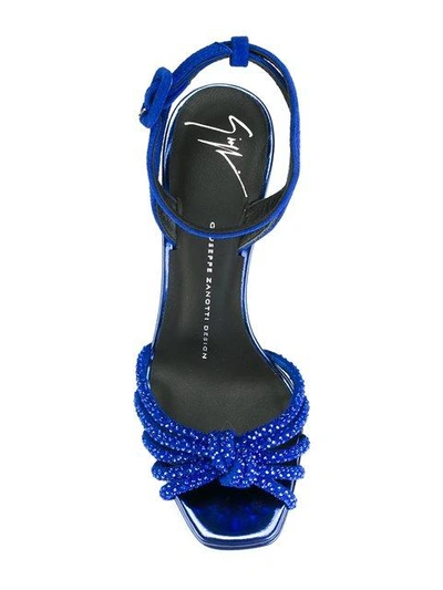 Shop Giuseppe Zanotti Knot Platform Sandals In Blue