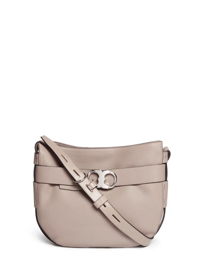 Shop Tory Burch 'gemini' Belted Pebbled Leather Hobo Bag