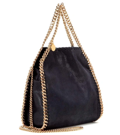 Shop Stella Mccartney Mini Falabella Shaggy Deer Shoulder Bag In Blue