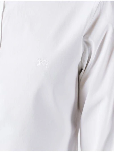 Shop Burberry Stretch Cotton Poplin Shirt In White