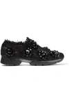 SIMONE ROCHA Embellished tweed slip-on sneakers