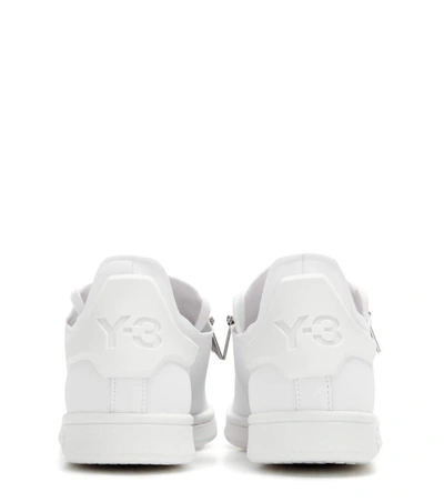 Shop Y-3 Stan Zip Leather Sneakers In Ftw White