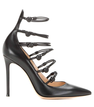 Shop Gianvito Rossi Marquis Leather Pumps In Llack