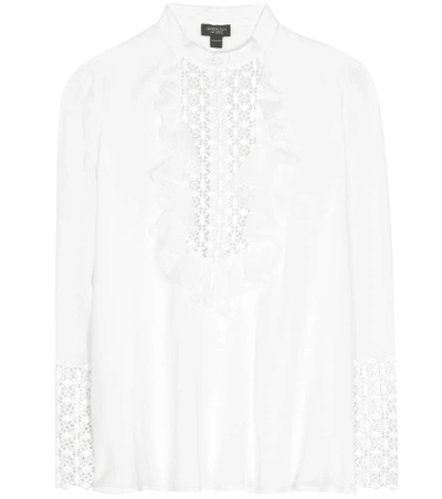 Shop Giambattista Valli Lace-embellished Silk Shirt In Avorio Glv