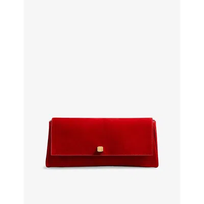 Khaite Womens Audrey Suede Clutch Bag Rebel In Red