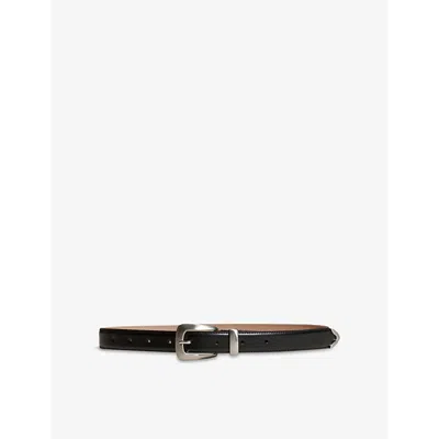 Khaite Womens Bambi Slim Leather Belt Black
