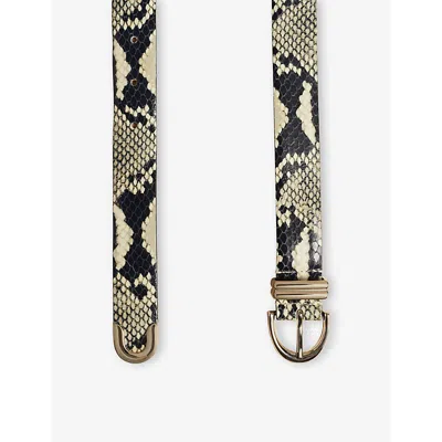 Khaite Womens Bambi Python-embossed Leather Belt Natural In Natural