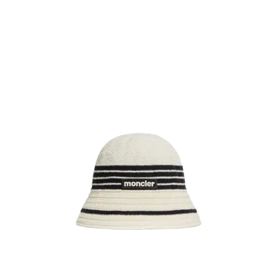 Moncler Bucket Cotton Blend Hat In White