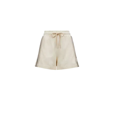 Moncler Short En Coton Avec Détails En Crochet In White