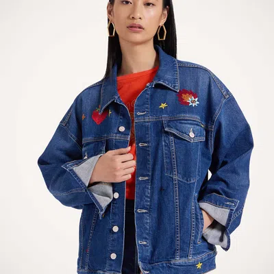 La Doublej The Drop It Drifter Jacket In Always On Top Blue