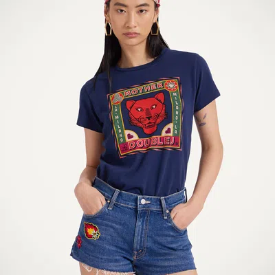 La Doublej The Dodger Short Fray Shorts In Patch It Up Blue