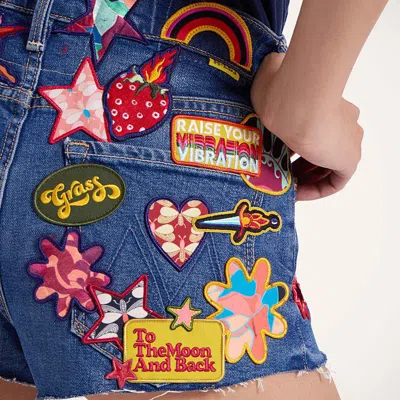 La Doublej The Dodger Short Fray Shorts In Patch It Up Blue