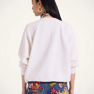 La Doublej The Biggie Concert Sweatshirt In Patch It Up White