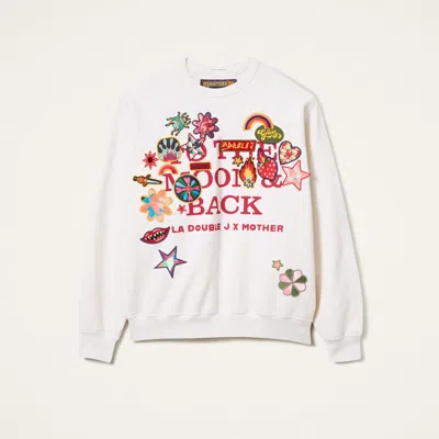 La Doublej The Biggie Concert Sweatshirt In Patch It Up White