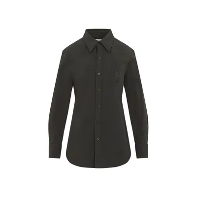 Saint Laurent Women's Cassandre Shirt In Green
