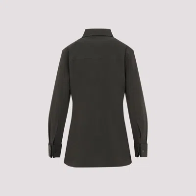 Saint Laurent Women's Cassandre Shirt In Green