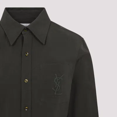 Saint Laurent Women's Cassandre Shirt In Green