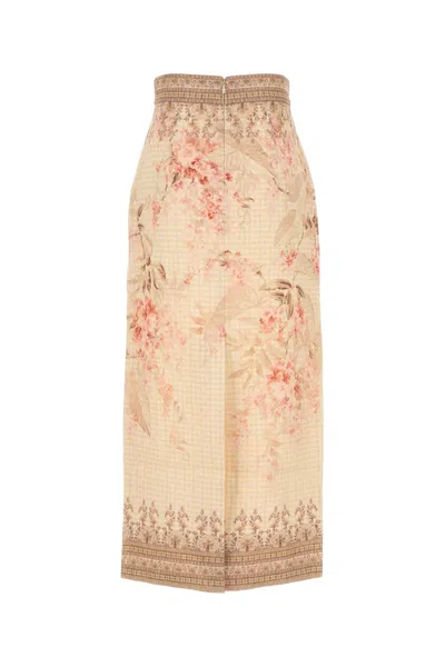 Zimmermann Illuminate Pencil Midi Skirt In Neutral