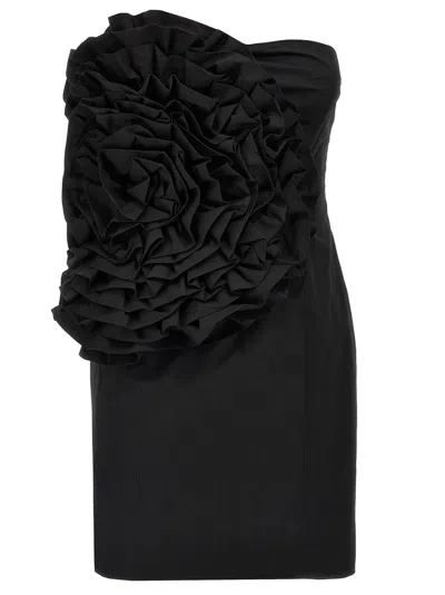 Rotate Birger Christensen Rotate Big Flower Mini Dress In Black